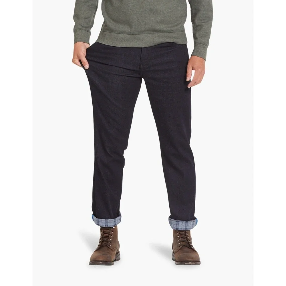 Mugsy Men's Toasties Stretch Flannel Lined Dark Wash Denim Jeans Style- 35/34